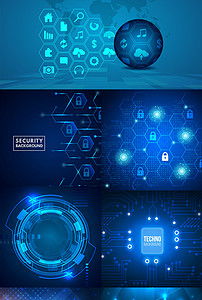 7款高清藍(lán)色科技背景素材 網(wǎng)絡(luò)與信息安全的設(shè)計(jì)利器